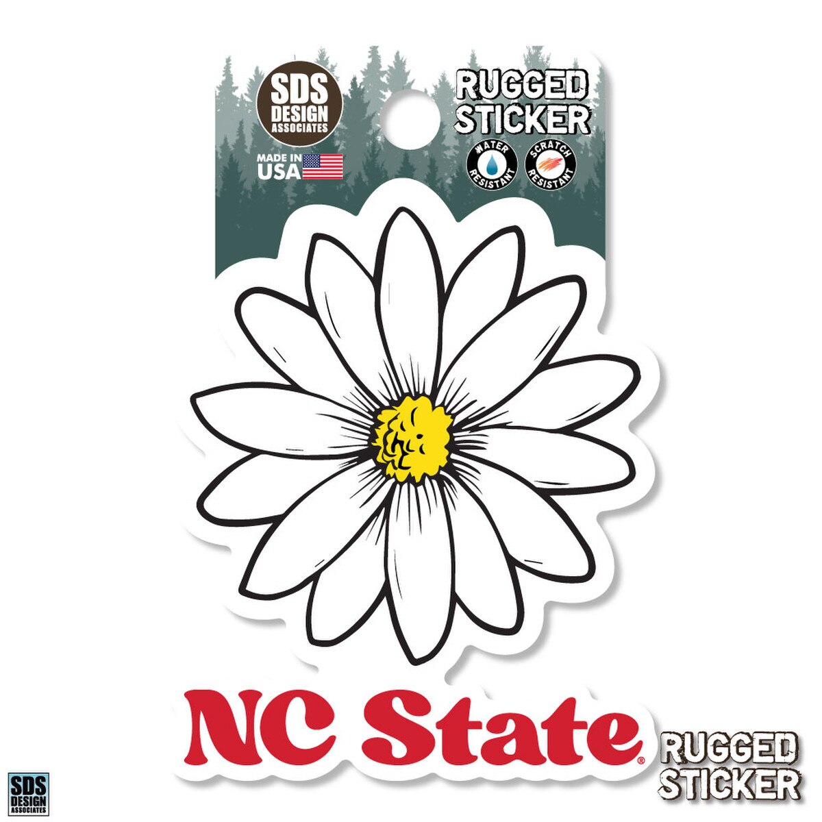 Rugged Sticker Daisy NC State